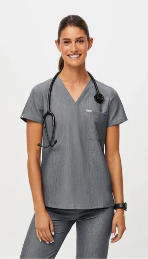 Figs Catarina Graphite Heather Gray Scrub Top Shirt Size XS thumbnail 1