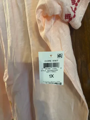 Style&co Top Size 1X Soft Shell Pink Square Neck Cap Short Sleeve Embroidered thumbnail 5