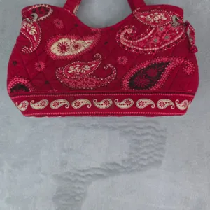 Vera‎ Bradley Handbag Womens Small Red Paisley Quilted Cotton Boho Bag thumbnail 11