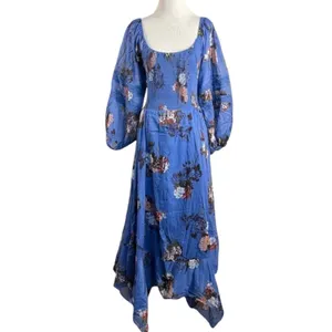 Free People Bohemian Witchy Fairy Morning Glory Maxi Dress Bluebell Size Small thumbnail 5