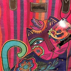 Laurel Burch Elena Shoulder Tote Bag Purple thumbnail 6