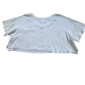 Offline by Aerie White Waffle Knit Crop Top Womens Large V Neck Pocket Coquette thumbnail 2