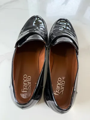 Franco Sarto Black Patent Leather Slip-On Loafers thumbnail 3