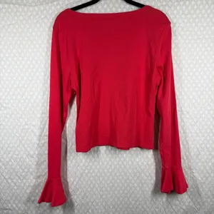 Anthropologie Maeve Pink Long‎ Bell Sleeve Top thumbnail 6