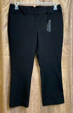 Vintage Express black cropped ankle office/business casual pants, size 8 NWT‎ thumbnail 1