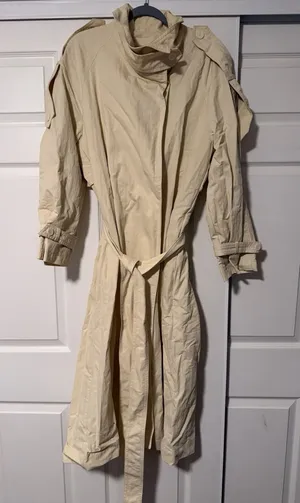 Zara ZW Collection High Neck Butter Trench Coat Luxury City Fall Runway thumbnail 1