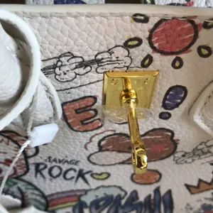 Vegan leather Designer Inspired handbag White thumbnail 7