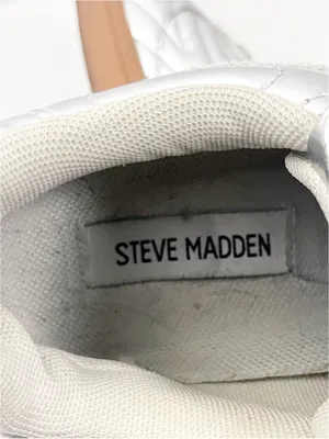 STEVE MADDEN Madrid Silver Metallic Lace Up Sneakers Shoes Size 7.5 Retro Casual thumbnail 4