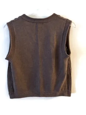 Mossimo Supply Co. brown crochet vest with chevron pattern, size L Size L thumbnail 2
