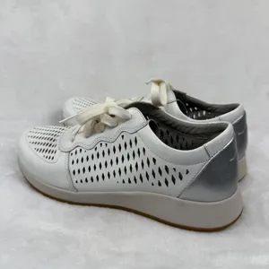 Dansko Charlie White Leather Perforated Lace Up Sneakers Silver Heel Womens‎ 39 thumbnail 8