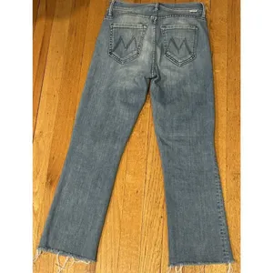 Mother Insider Crop Two Step Fray Jeans When Sparks Fly Blue Size 24 thumbnail 3