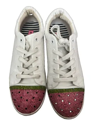 Betsey Johnson White Melon Embellished Sneaker Sz 10 Limited Edition Watermelon thumbnail 1