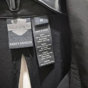 Harley-Davidson Black Cut Out Button Down Blouse Top Medium thumbnail 4