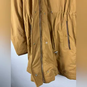 H&M Divided Small Faux Fur Shearling lined‎ Hooded Parka Coat Light Brown thumbnail 9