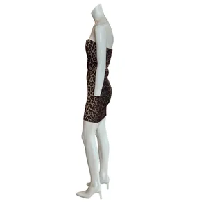Roly Poly Leopard Print Strapless Mini Dress Brown Black Size M NWT thumbnail 3