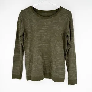 Lululemon Swiftly Relaxed Fit Long Sleeve‎ Shirt Women's Size 8 Green Athleisure thumbnail 2