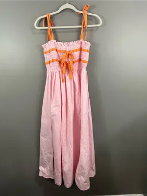MABL size medium Pink Sundress with Orange Tie Straps thumbnail 2