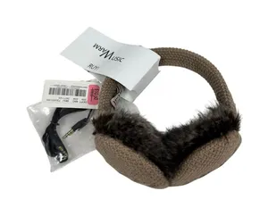 Ruyi Music Warm Knit Earmuffs with Built-in Headphones Tan Faux Fur‎ NWT thumbnail 1