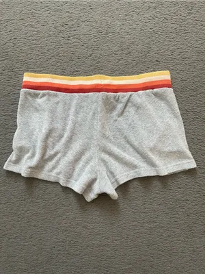 Rip Curl Heather Gray Athletic Shorts with Rainbow Waistband thumbnail 2