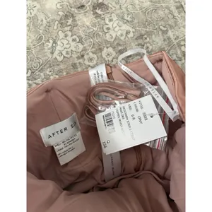 Dessy After Six Strapless Topstitched Corset Satin Maxi Dress Copper Penn Size 6 thumbnail 5