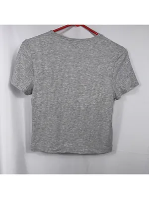 Yogalicious Heavenly Rib Tara Crop Top M NWT Gray thumbnail 8