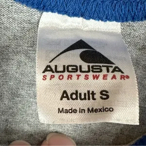 Augusta Sportswear Love Patriots Football Blue Gray Women’s 3/4 Sleeve Top T-shirt Small Blokecore thumbnail 6