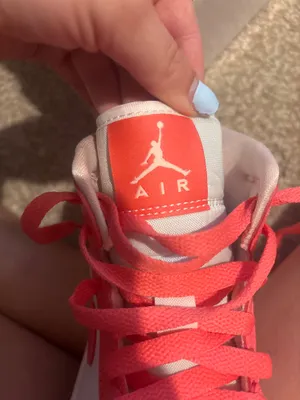 White and Coral Women’s Air Jordan 1’s thumbnail 9