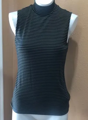 Gap striped sleeveless turtleneck shirt thumbnail 1