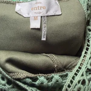 Entro Green Crochet Boho Peasant Dress Size Medium. Fairy core thumbnail 4