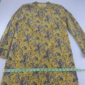 Madewell x Karen Walker Floral Print Dress Mock‎ Neck Long Sleeve Yellow Size 2 thumbnail 10