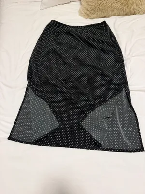 Kathie Lee Collection Black Polka Dot Maxi Skirt thumbnail 4