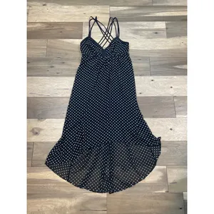 BCBGeneration High‑Low Maxi Dress Size L Black White Strappy Accent thumbnail 3