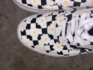 Vans Daises Checkerboard Lace Shoes Size 10 thumbnail 5