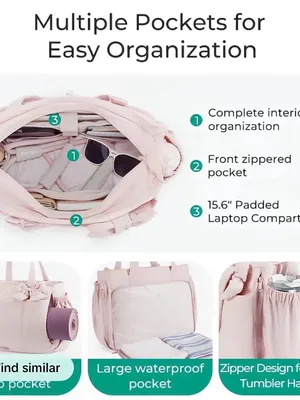 BAGSMART Crush Bow Tote Bag for Women, Large Work Tote Bags thumbnail 2