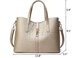 Women’s Faux Leather Handbag Tan thumbnail 2