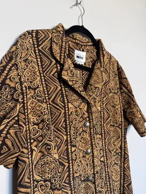 Vintage 90s Long Maxi Dress Button Up Tribal Print thumbnail 7