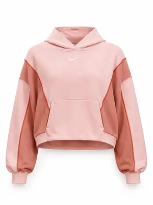 Nike Pink Colorblock Cropped Hoodie Women’s L thumbnail 2