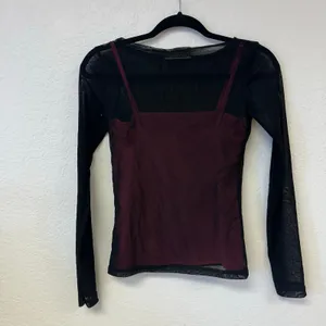 Vintage Currants Y2K Rose Embroidered Mesh Layered Top Romantic Goth thumbnail 4