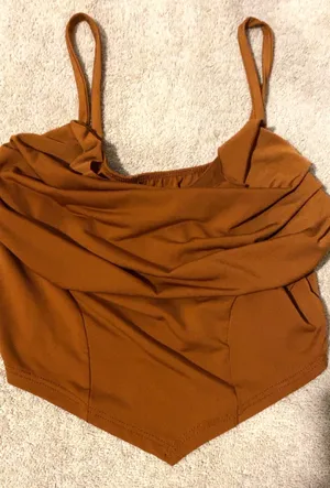 Dark Orange Corset Like Top thumbnail 3