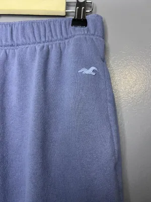 Hollister Sweatpants Women Small Blue Fleece Jogger Pants Adjustable Rise Lounge thumbnail 4