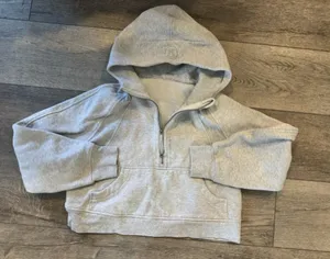 Lululemon Scuba Half Zip Crop Sweater Hoodie Heathered Medium Gray Size xs/small thumbnail 1