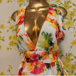 Glamazon floral boho V neck summer maxi dress size M thumbnail 3
