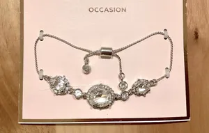 ADRIENNE VITTADINI BOLO CRYSTAL SILVERTONE BRACELET thumbnail 1