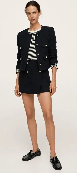 Mango tweed button mini skirt! thumbnail 3