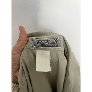 Vtg USA Utility Shirt Dress 10 Safari Minimalist Military Green Normcore Cotton thumbnail 2