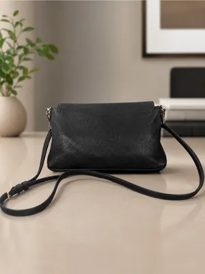 Kate Spade Black Polly Convertible Flap Leather Crossbody Bag Purse Length thumbnail 3
