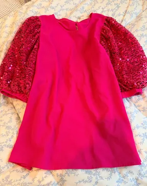 Vine & Love Pink Sequin Sleeved Blouse thumbnail 1