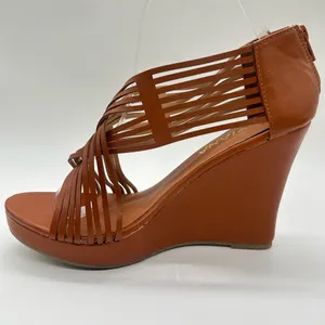 Diviana Sandal Womens 8.5 Brown Kealie Criss Cross‎ Cut Out Platform Wedges NEW thumbnail 2