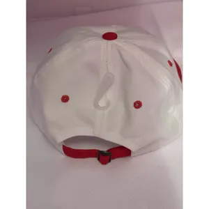 Cherry Embroidered Patch Brushed‎ Cotton Unstructured Baseball Cap White thumbnail 2