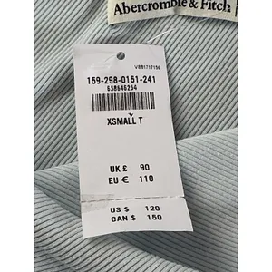 Abercrombie & Fitch One Shoulder‎ Ribbed Maxi Dress Light Blue Tall XST NEW thumbnail 9